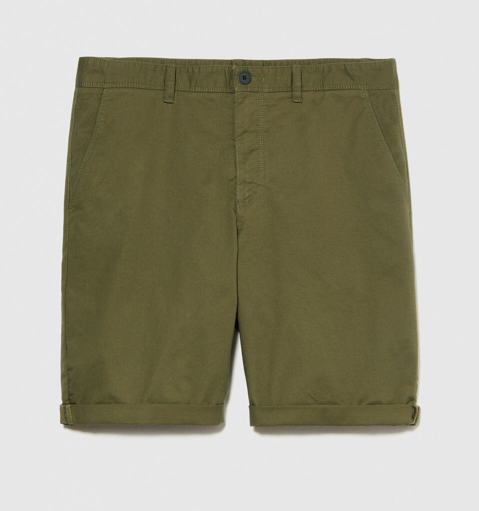 Slim fit bermudas - men's slim fit trousers - Military Green | Sisley image number 6
